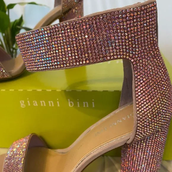 Gianni Bini Ronilynn Bling Jewel Embellished Dress Sandals-Lavender-SZ 8.5M - Picture 5 of 9